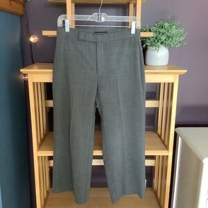 VTG Y2K Club Monaco Grey Wool Straight Leg Ankle Length Trousers Pants Size 6
